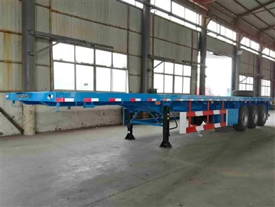 Kualitas bagus 3 gandar flatbed trailer
